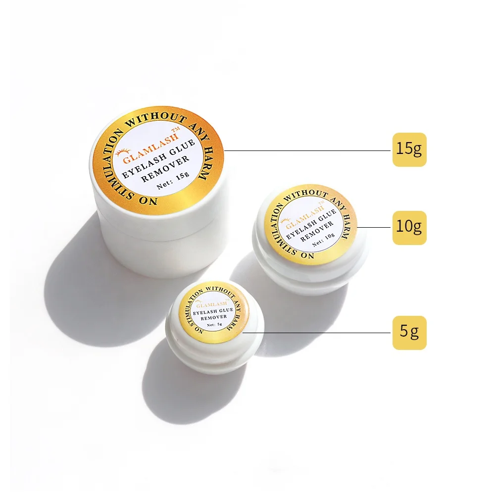GLAMLASH 5g 10g 15g fast removing eyelash extension glue cream gel remover oem customized bottle lash remover