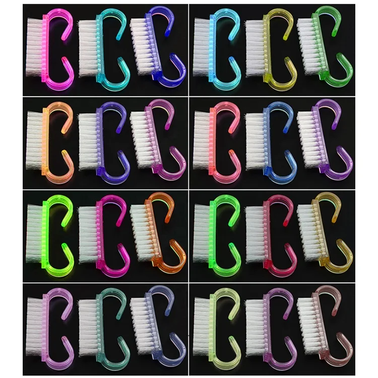 Nail SunShine  Manicure Pedicure Nail Art Care Cleaning Tools Plastic Handle Small Nail Dust Brush