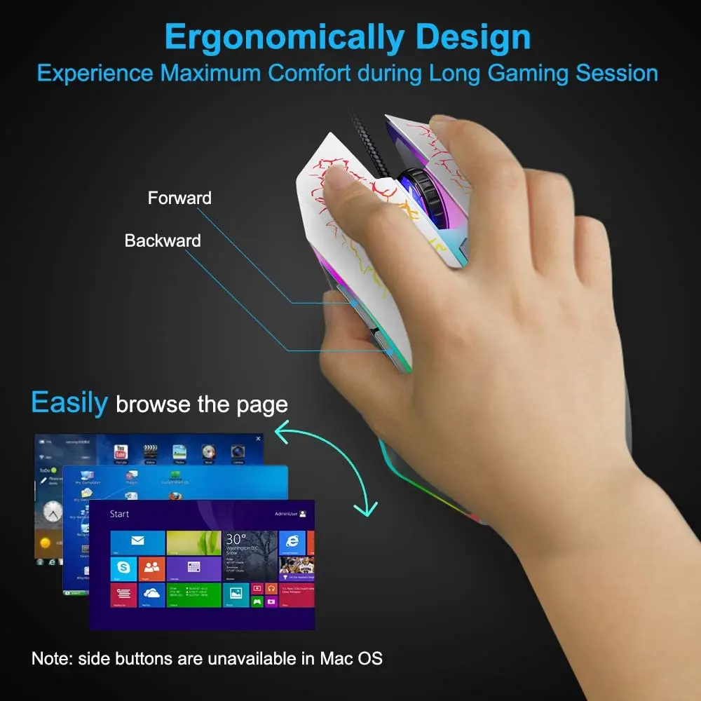 Shenzhen 7 Colors LED Lighted OEM 6D Cheap Gaming Mouse