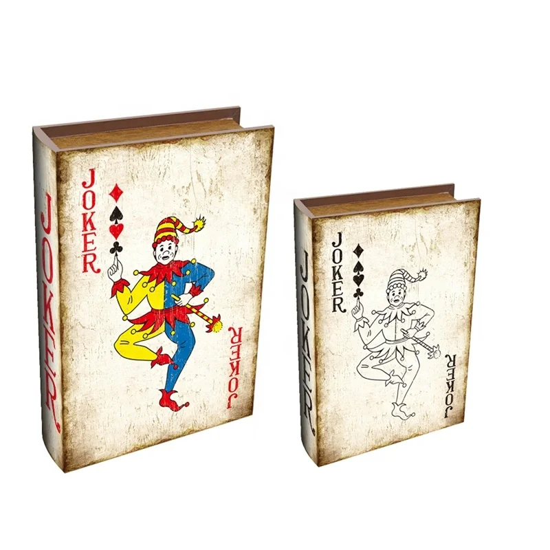 High Quality Wooden Book Shape Custom Size Home Decoration  Set of 2  Storage box
