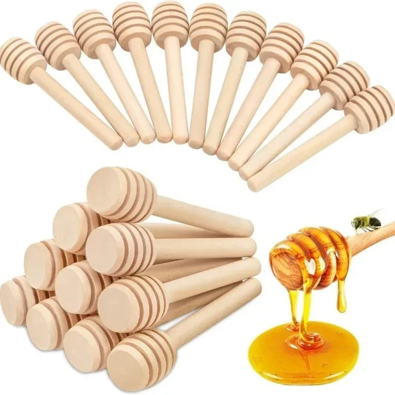 Eco-Friendly Long Handle Mixing Stick Milk Tea Muddler Stirrer Dessert Tools Mini Wooden Honey Spoon