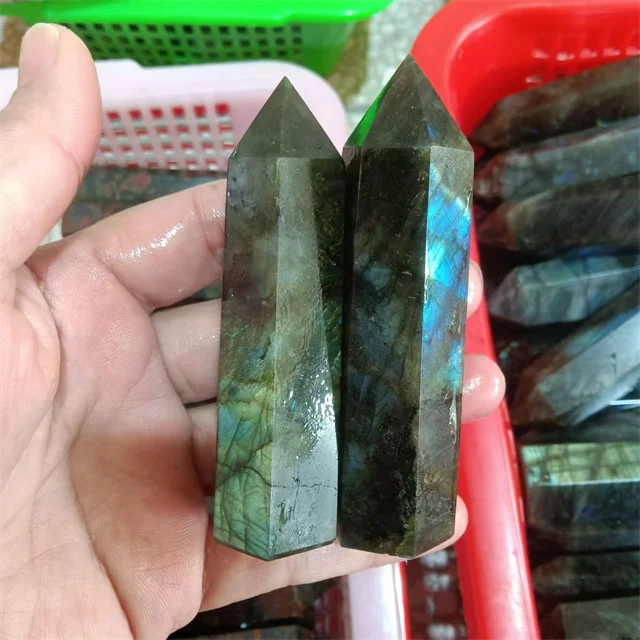 New Arrivals Crystals Wand Points Healing Stones Natural Labradorite Crystal Tower for Sale