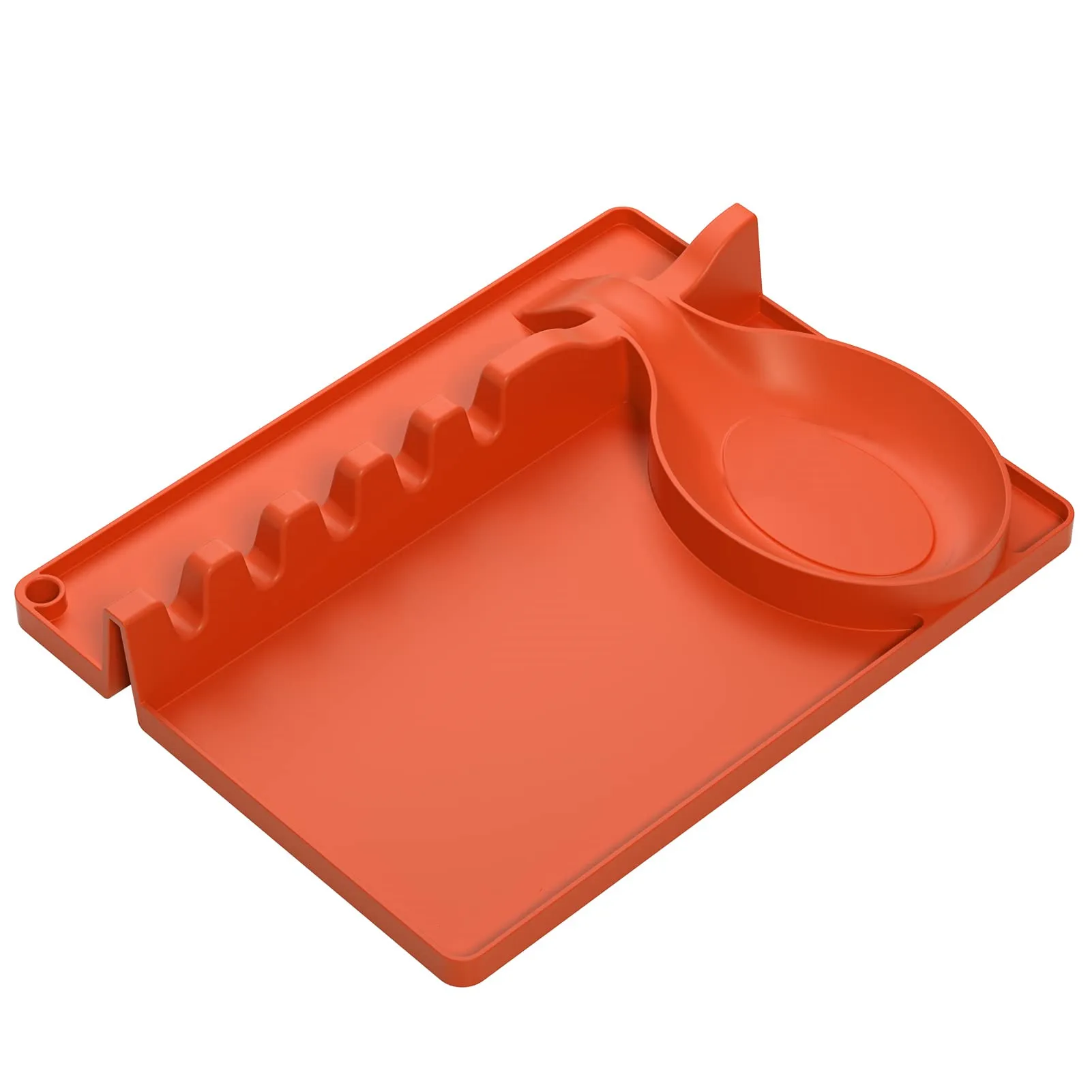 Новинка, не содержит Бисфенол А, термостойкий, 5 ячеек и 1 Подставка для ложки, силиконовый Подставка для ложки с капельным ковриком