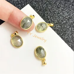 labradorite semi preciouse stone oval pendant  buckles pendant charm for Jewelry DIY for choker for earring