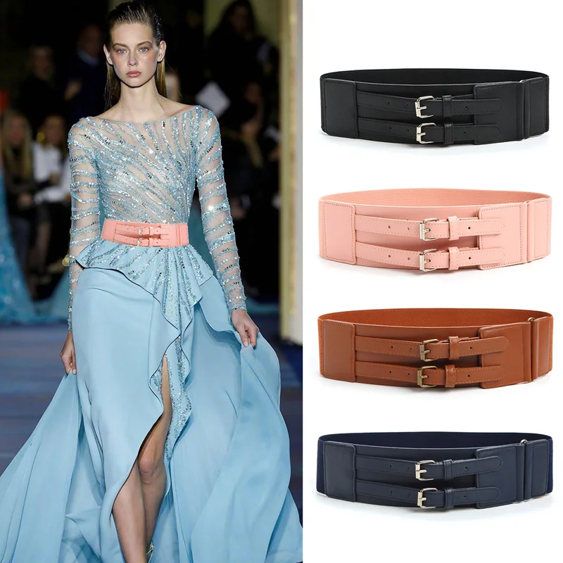 Fashion PU leather women waist belts dress chain PU belts for ladies girls Buckle leather women belts