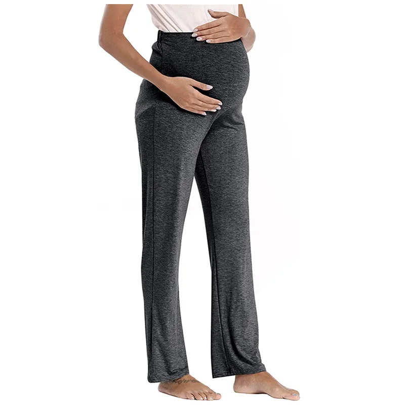 Support Customized Wholesale Pregnant Polyester Outer Wear High-Waisted Warm Maternity Cotton Leggings Yoga