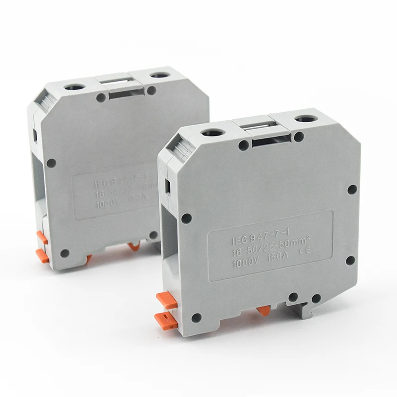 fire resistant three level push in din rail odm sizes of uk95N terminal blocks 5 pitch terminal block