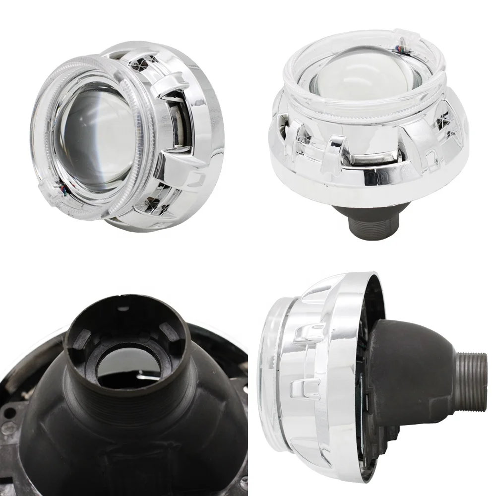 TAOCHIS 3.0 inch headlight Bi xenon Projector Lens Kit for Q5H4  With Shroud APP control angel devil eyes Headlamp retrofit