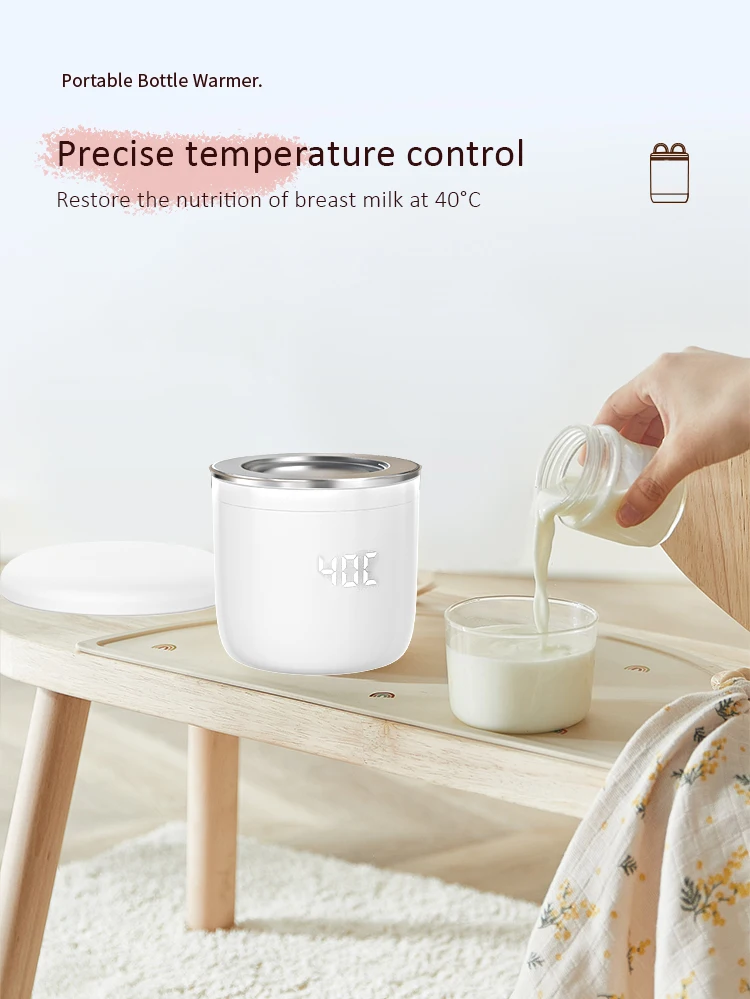 N6 Mini Portable Milk Warmer Fast Defrosting Fast Heating Baby Bottle Warmer with LED Display Baby Feeding Sterilizer