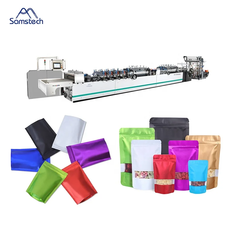 2022 Food Packaging Pouch Three Side Seal Doypack Zipper Pouch Coffee Bag Snacks Stand Up Pouch Bag Making Machine For Sale