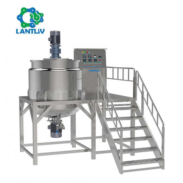 1000L Stainless Steel GMP Standard Agitator Dish Washing Liquid Mixer Homogenzing Mixing Tank For Hand Wash Products