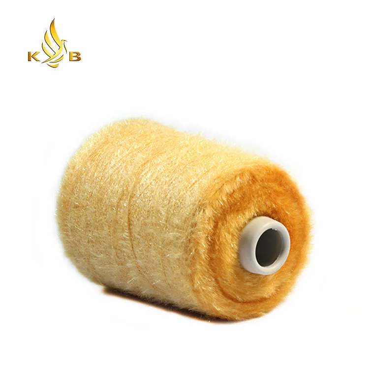 
100% polyester yarns metallic feather mink yarn manufacturer 