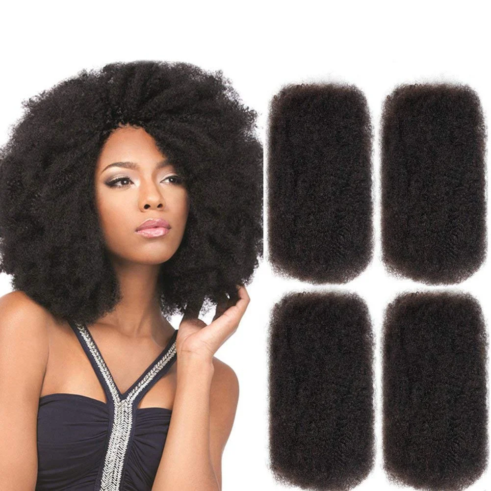 Afro Kinky Human Hair bulk for dreadlocks Ideal for Making Locs Repair Extensions Human Hair Afro Kinky Hair Bulk