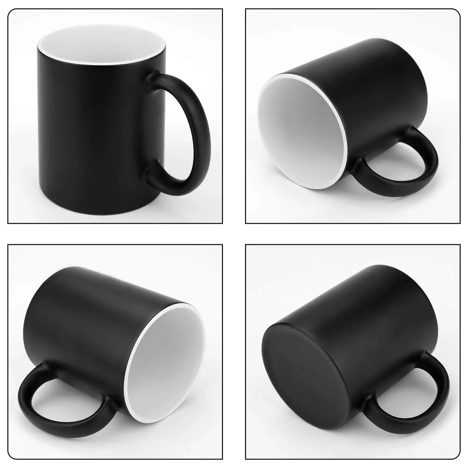 Wholesale Price Custom Logo Red Black Blue blank ceramic coffee sublimation color-changing Magic cup
