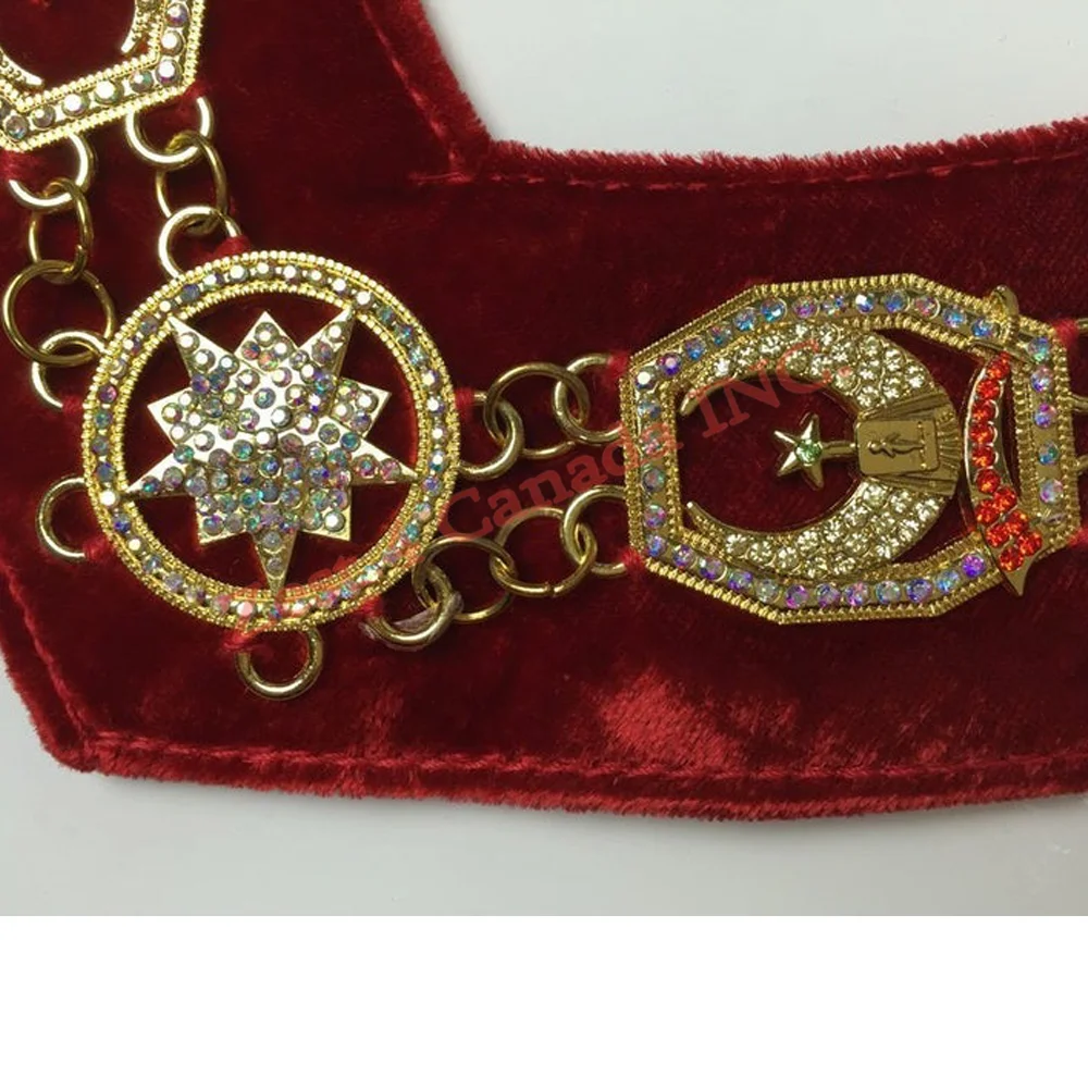 
Masonic Regalia Rhinestone Shriner Chain Collar / Regalia Masonic Shriner Rhinestone Star Chain Collar 