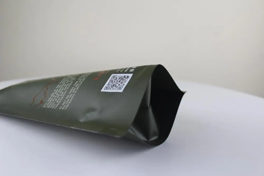 Низкий минимальный заказ, пакет из алюминиевой фольги на молнии, стоячий Матовый Черный Принт, 250 г, пакет кофейных зерен с клапаном