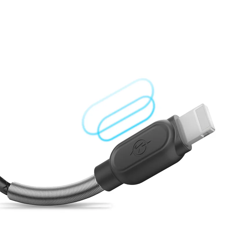 Vnew high quality 5V/2.4A super fast Charging and Sync usb cable for Micro/8pin/Type C Durable half spring USB cable