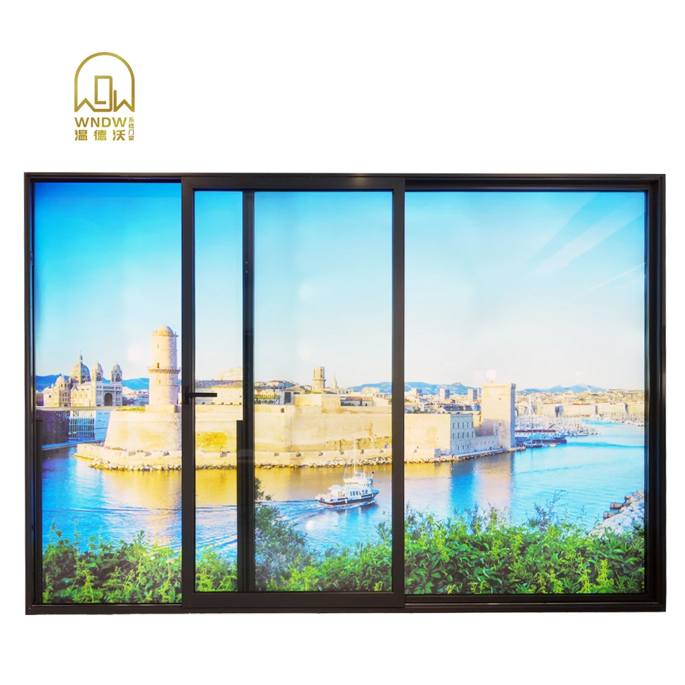 Windowall G45 Китай поставщик стеклянные раздвижные окна американский стиль алюминиевые