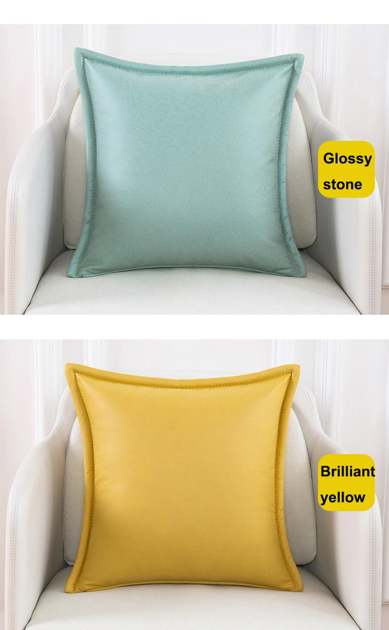 Technology cloth pillow  light luxury living room sofa high-end leather cushion pillowcase modern cushion lumbar pillow