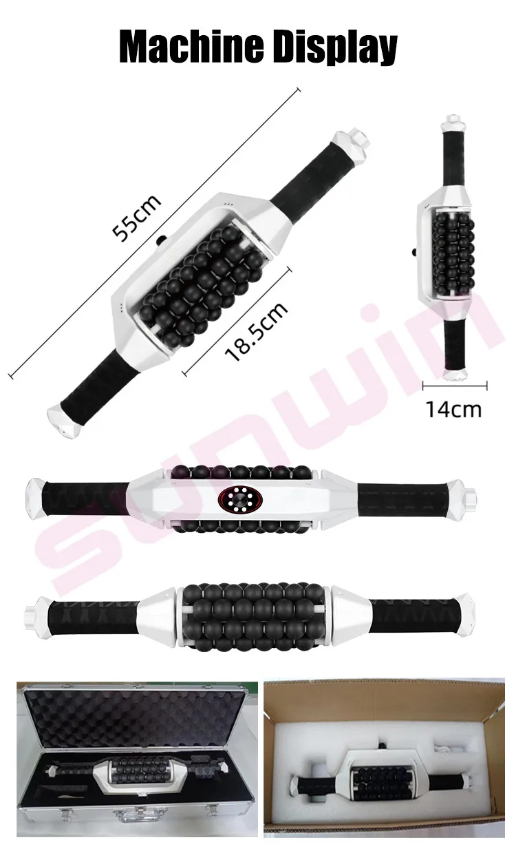 2024 Deep Tissue Vibrating Rolling Body Massager Electric Lymphatic Drainage Rolling Rechargeable Fascia Rolling Massage