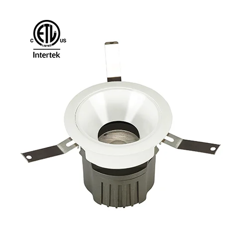 Modern Decorative Aluminium Housing Clear Lighting Hotel Ceiling Recessed Adjustable COB Round LED Downlight