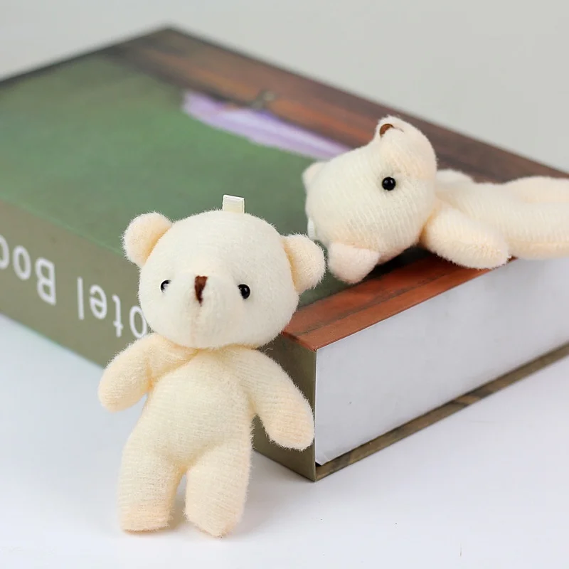 cheap price 11CM small plush teddy bear stuffed mini white bear plush toy