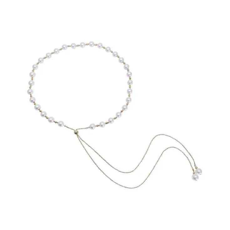2022 New Design High Quality Tassel Gold Plated Pearl Necklace Clavicle Chain