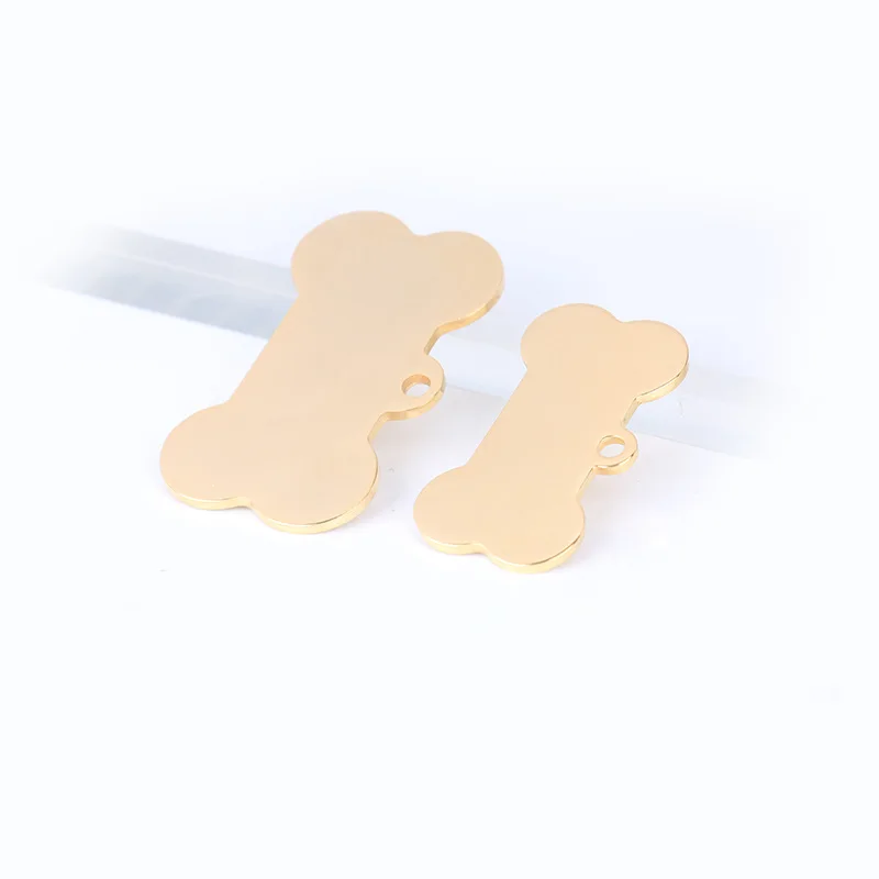 Double Sided Laser Etched Stainless Steel Pet ID Tag for Dog Engraved and Personalized Bone Shape