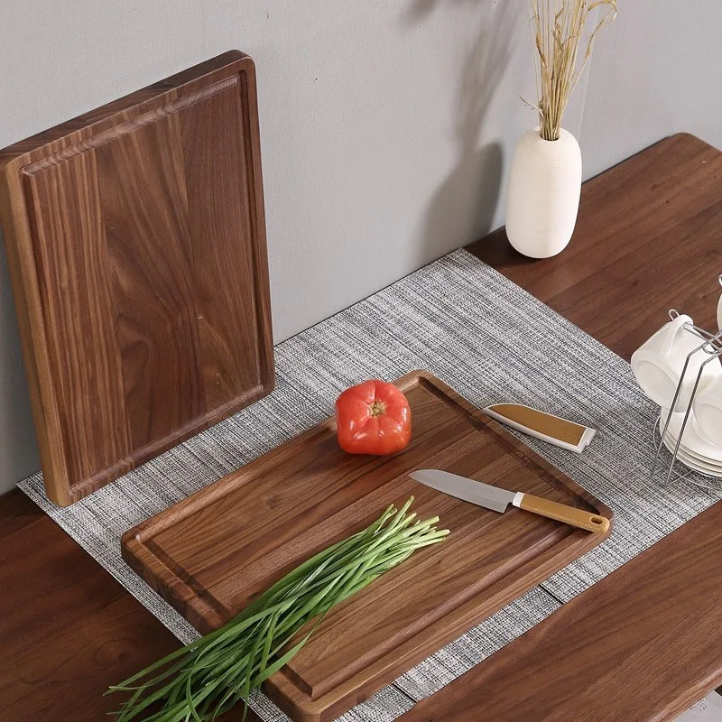 Whole sale cheap Large Walnut Wood Cutting Board for Kitchen Cheese Charcuterie Board Extra Thick Reversible Butcher Block