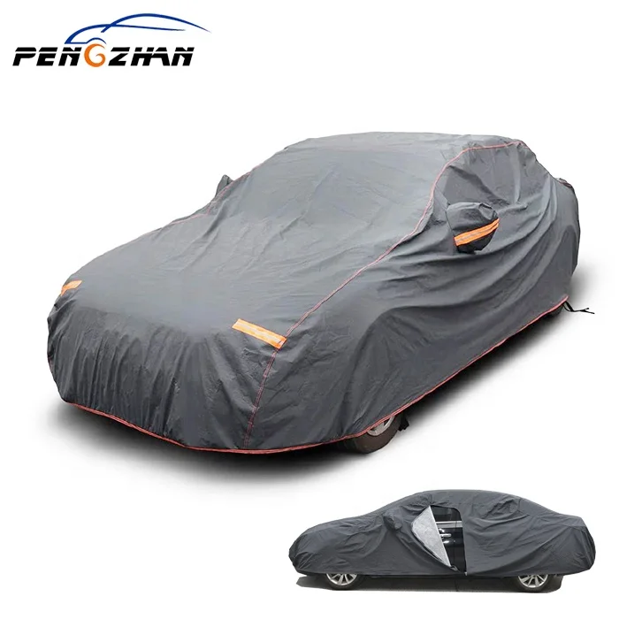 Universal Car Cover Auto Cloth PVC with cotton 210g & 250g SUV Protection Side Zipper Night Reflective Waterproof 160~225 inch