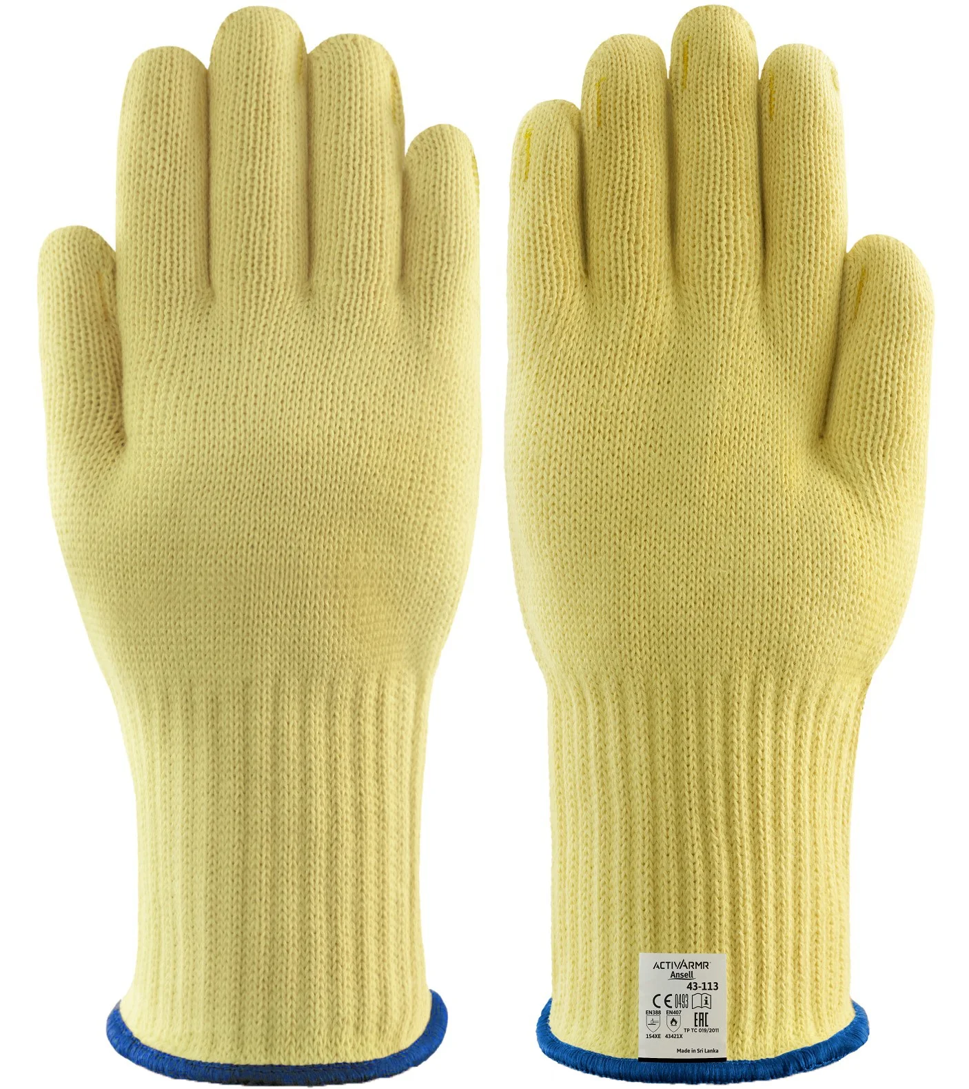 HYFLEX Knit Gloves Hand Protection Uncoated ANSI Abrasion Level 3 Kevlar