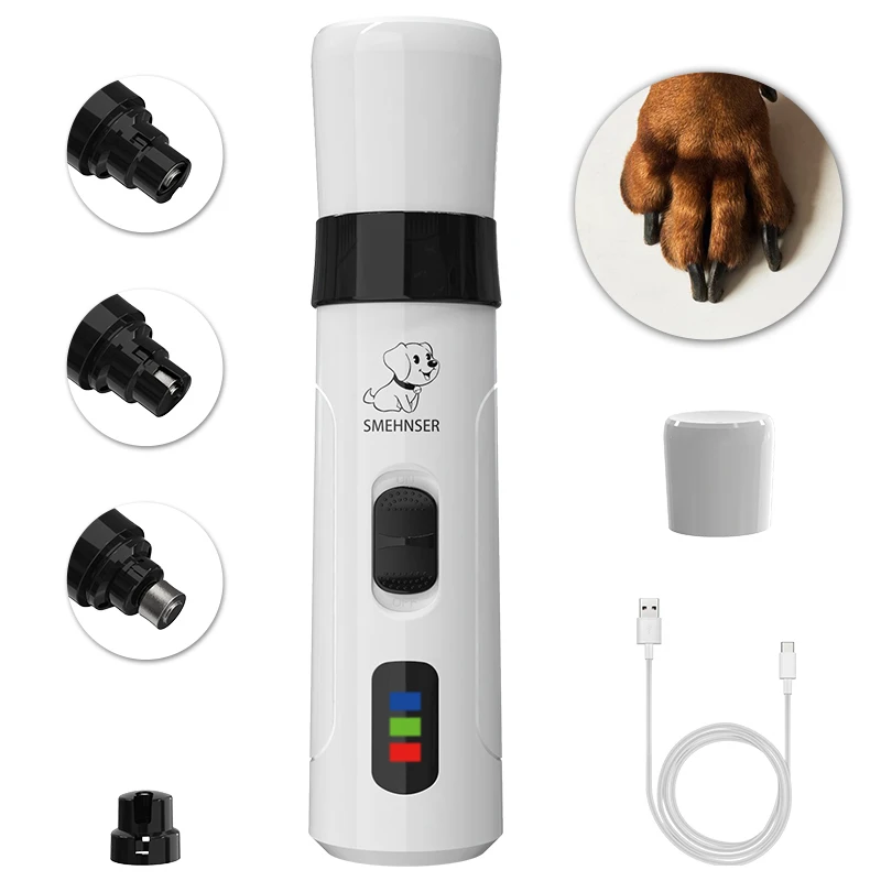 New Product Ideas 2022 Rechargeable Portable Low Noise Led Durable Cat Nails Grind Dog Pet Nail Grinder