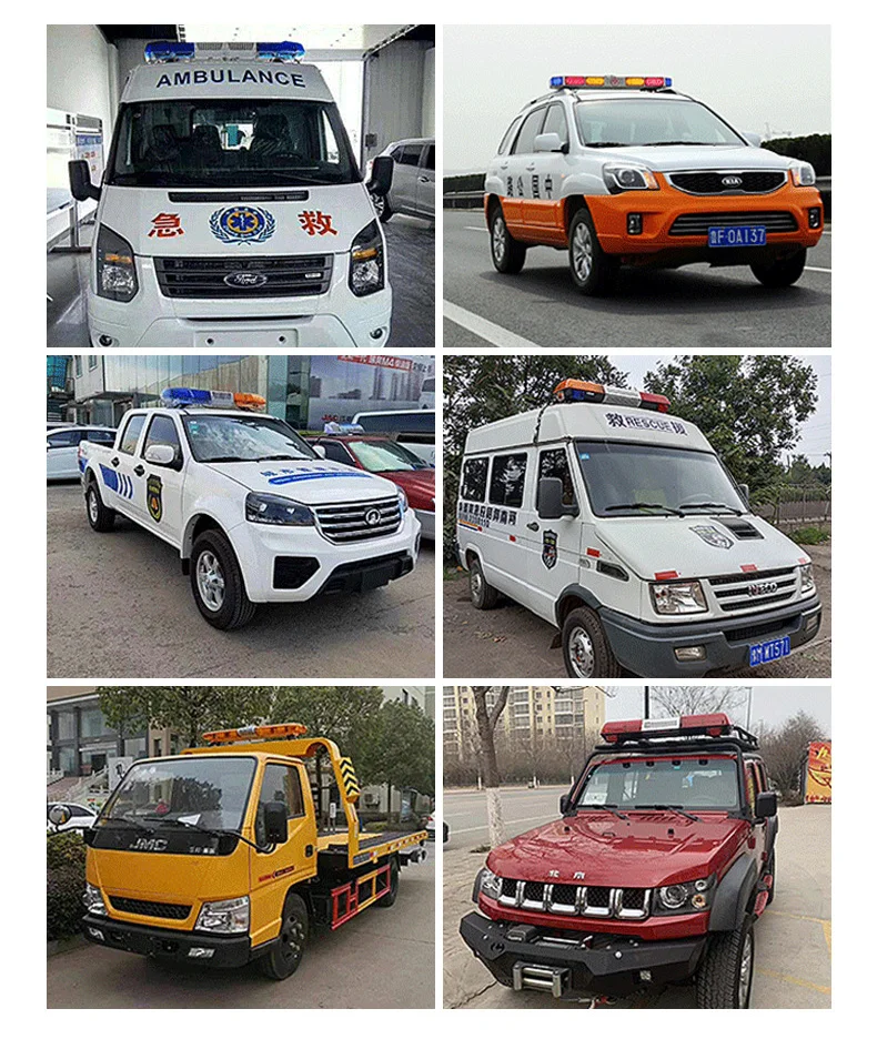 High power ultra-thin LED warning long row of lights fire rescue traffic engineering vehicle roof