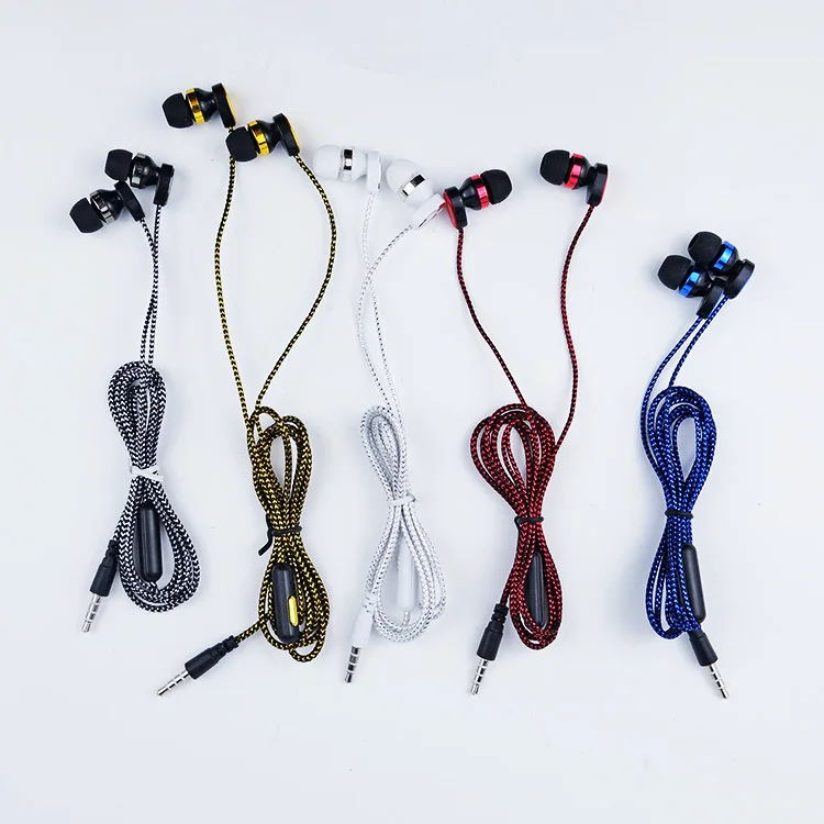 1.2M handsfree stereo subwoofer 3.5mm jack Hifi wheat gaming in-ear wired earphones headphones for iphone android earphone