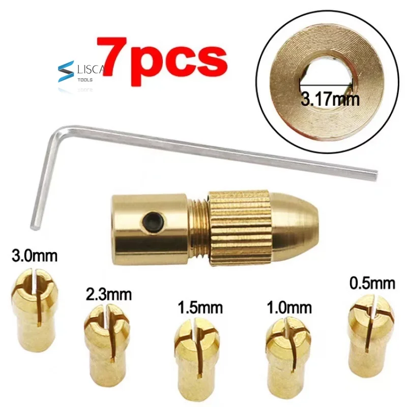 2.35/3.17/4/5mm Electric motor shaft Mini Chuck Fixture Clamp 0.5mm-3.0mm Small To Drill Bit Micro Chuck fixing device