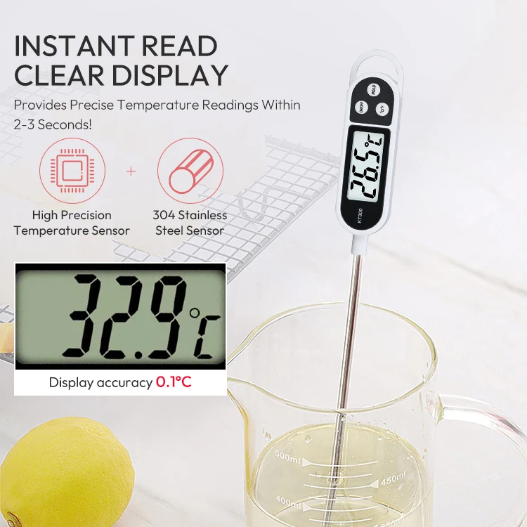Digital Meat Thermometer Waterproof Cooking Food Thermometer Instant Read Probe Plastic Thermometer Kitchen Cooking CE ROHS DIAL