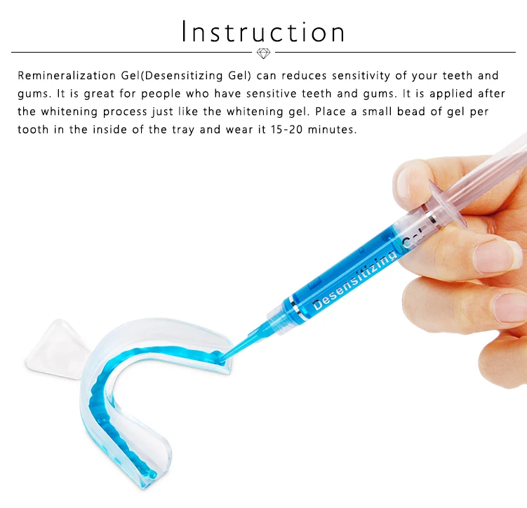 Dental Teeth Whitening Gel HP 3ml Remineralization Gum Protection Gel for Effective Teeth Whitening