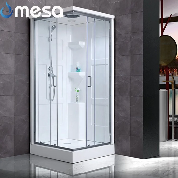 New bathroom acrylic panels shower cabins surround with tempered sliding doors