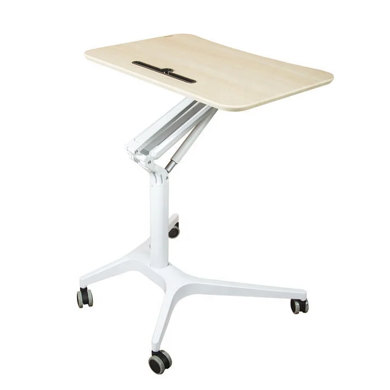 Pneumatic automatic lifting writing desk standing movable computer desk lectern simple office desk