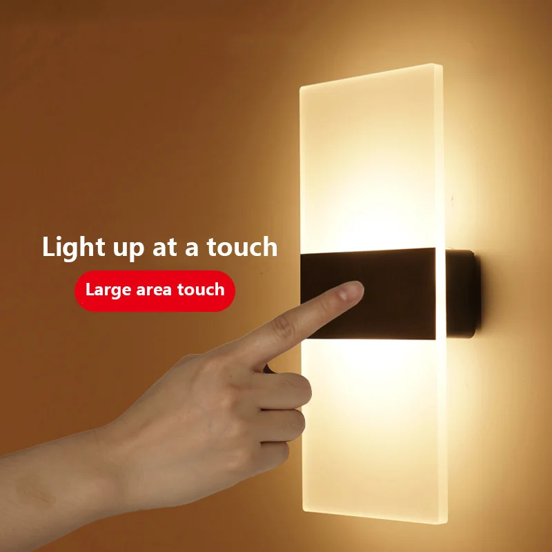 Modern LED Bedside Magnetic Wall Lamp Body Sensor Touch USB Rechargeable Bedroom Wall Lights For Home Indoor