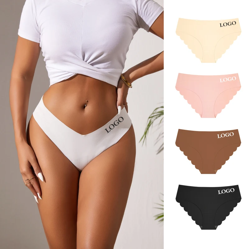 EU US Size Ladies Briefs Ice Silk Ruffles Seamless Undies Knickers Bragas Invisible Seamless Bikini Panties