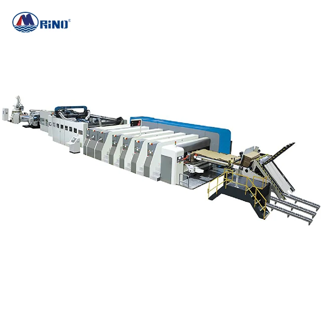 Corrugated Box Flexo Printing Slotting Folding Gluing Machine FFG Inline Factory Price
