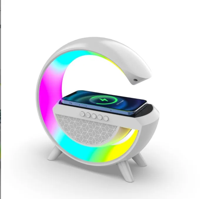 Новейший большой G Многофункциональный BT динамик со светодиодной атмосферой Rgb лампа Беспроводное зарядное устройство для телефона