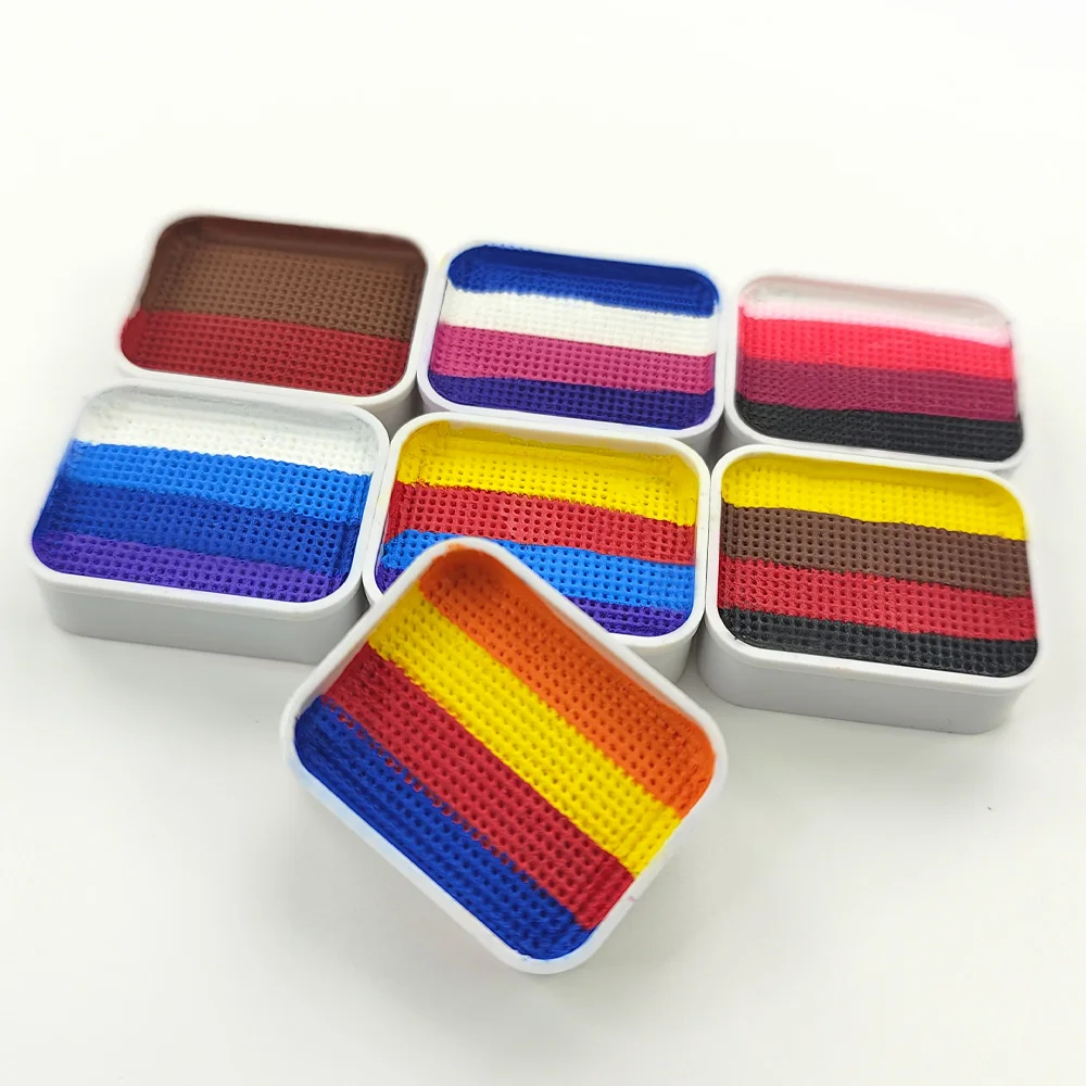 KHY Hot Sale Split Rainbow Facepaint Set Makeup Halloween For Kid Children Painting Kit Body And Face Paint Palette