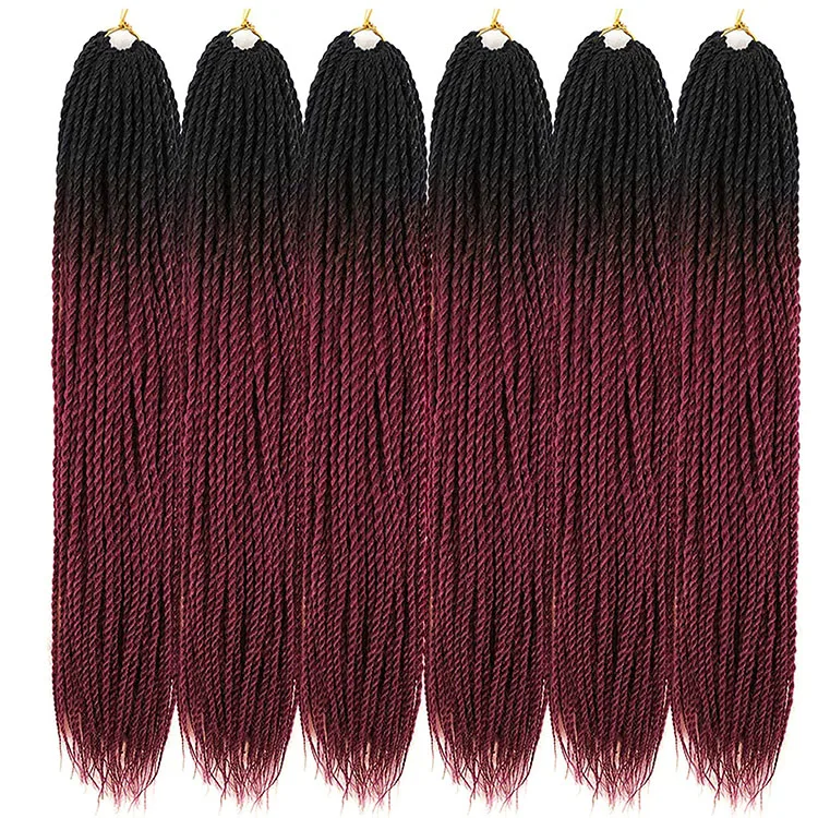 Wholesale Senegalese Twist Crochet Hair Extensions Long Twist Braiding Hair 24inch 100g Solid And Mixed Color Synthetic Fiber