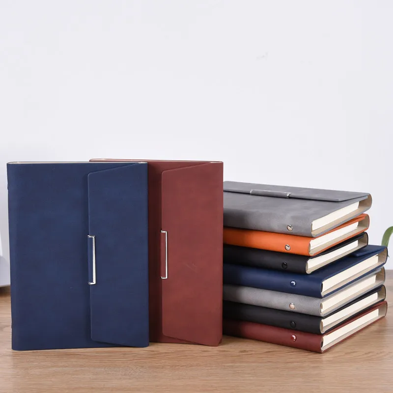 A5 Soft Leather Notebook Customized Supplier Multifunctional Notepad Leather Three Fold Loose Leaf Notebook Set Customized