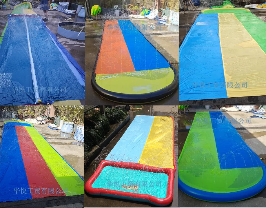 outdoor game toys shark cloud printing inflatable water sprinkler arch single double lane lawn water slip n slide for kid