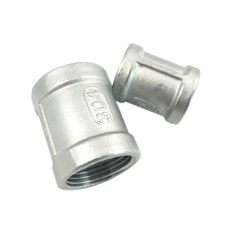polished 1/2 inch 3/4 inch BSPT/NPT threaded stainless steel pipe connector socket ss coupling