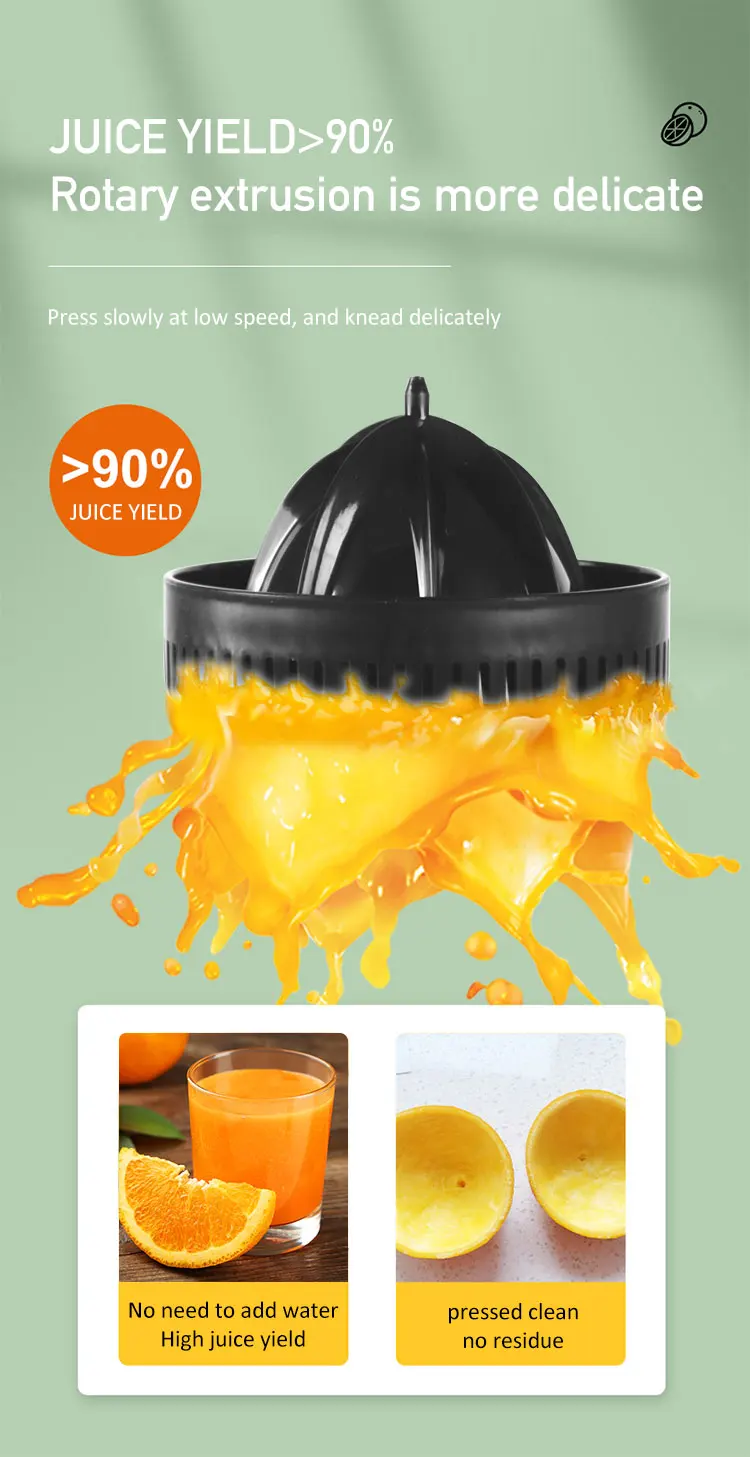 USB Rechargeable Electric Citrus Juicer Stainless Steel Base Slow Juicer Fruits Juices Smoothies Kitchen Outdoor Car Hotel Use