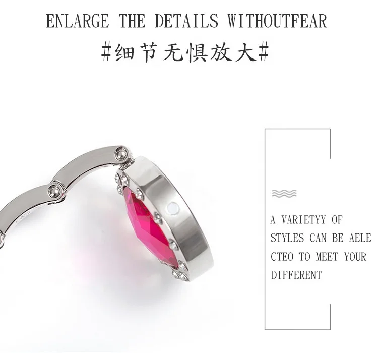 Wholesale custom foldable metal purse table hanger handbag hooks with custom logo handbag hanger holder stand for tables